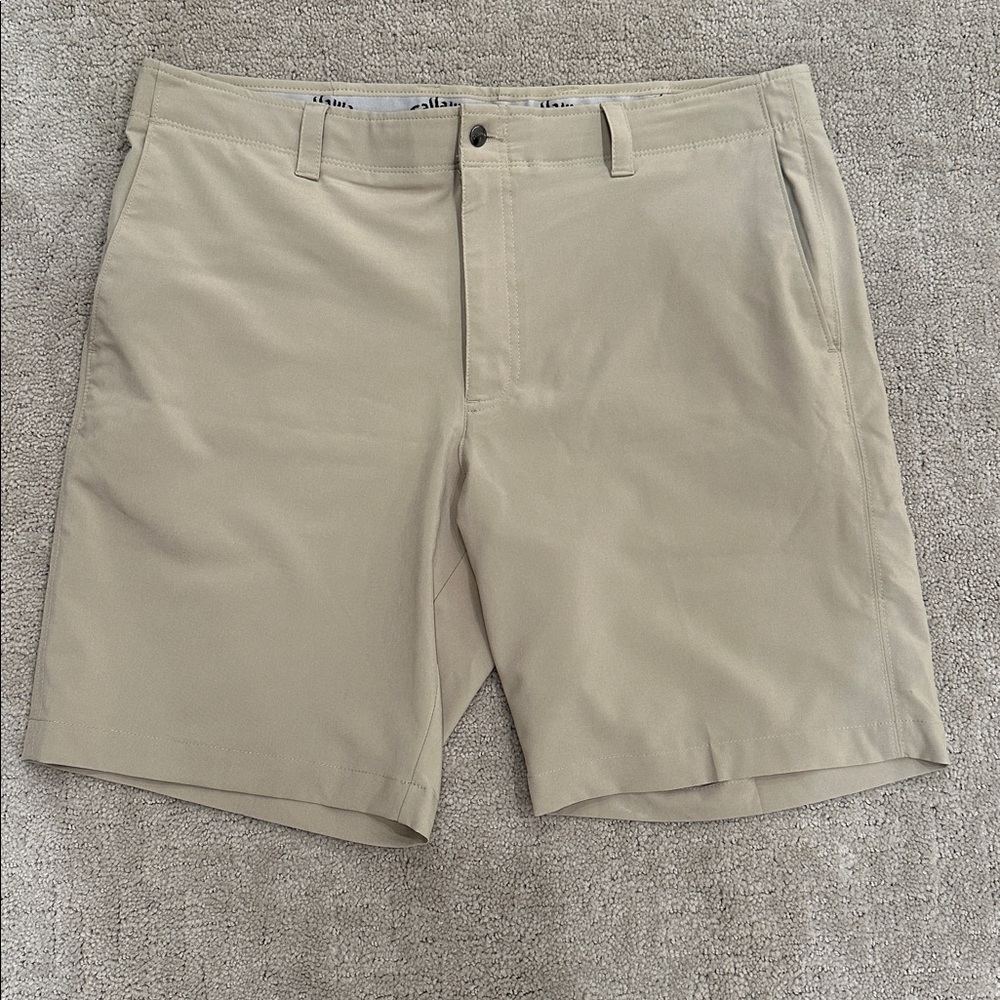 Callaway Men's Classic Tan Flat Front Golf Shorts